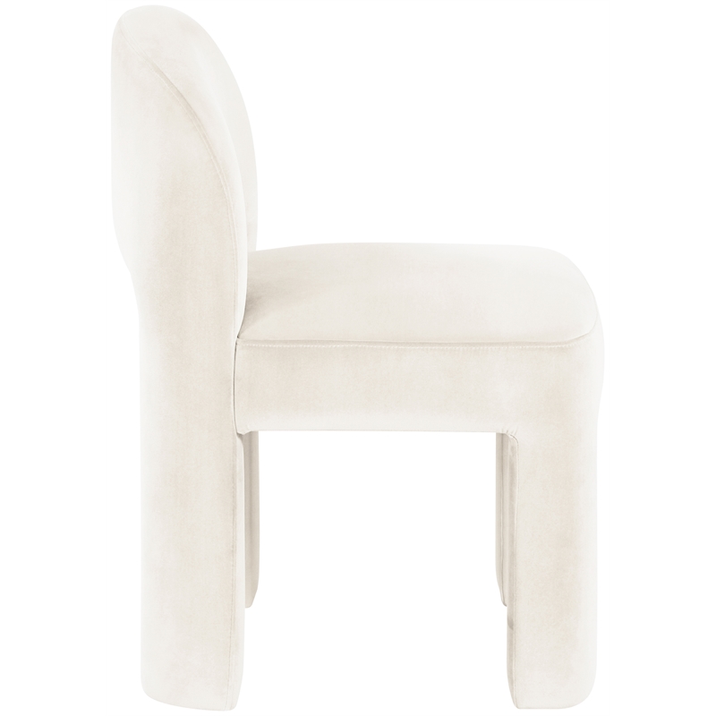 Meridian Furniture Celine Cream Velvet Upholstered Dining Chair (Set of 2)
