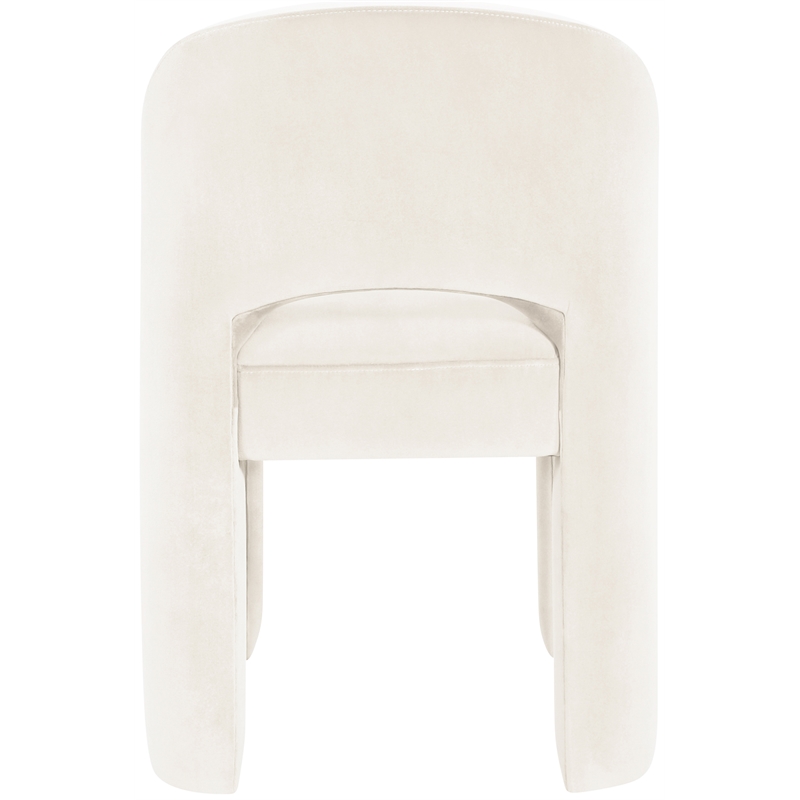 Meridian Furniture Celine Cream Velvet Upholstered Dining Chair (Set of 2)