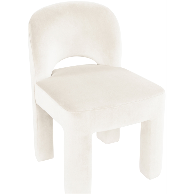 Meridian Furniture Celine Cream Velvet Upholstered Dining Chair (Set of 2)