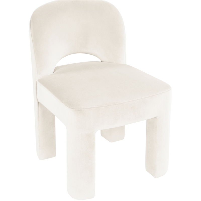 Meridian Furniture Celine Cream Velvet Upholstered Dining Chair (Set of 2)