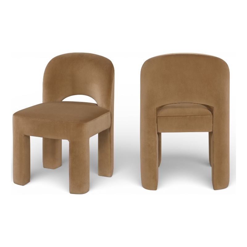 Meridian Furniture Celine Saddle Velvet Upholstered Dining Chair (Set of 2)