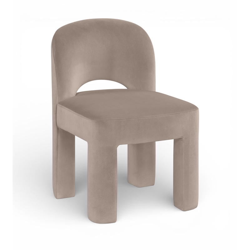 Meridian Furniture Celine Taupe Velvet Upholstered Dining Chair (Set of 2)