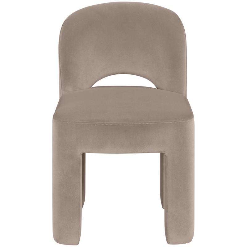 Meridian Furniture Celine Taupe Velvet Upholstered Dining Chair (Set of 2)