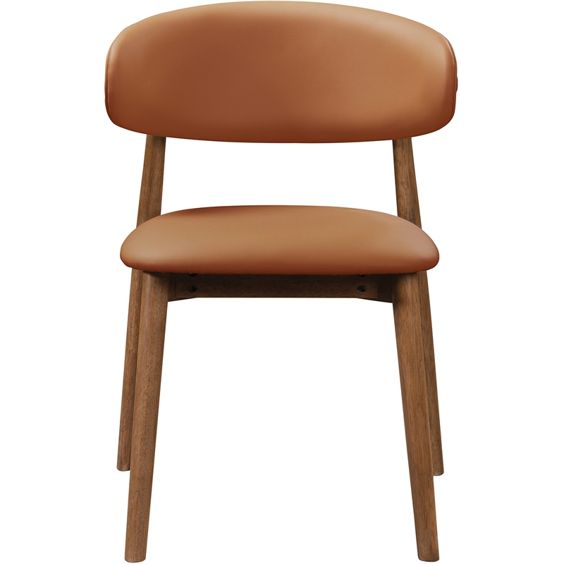 Meridian Furniture Leesa Cognac Vegan Leather Dining Chair (Set of 2)