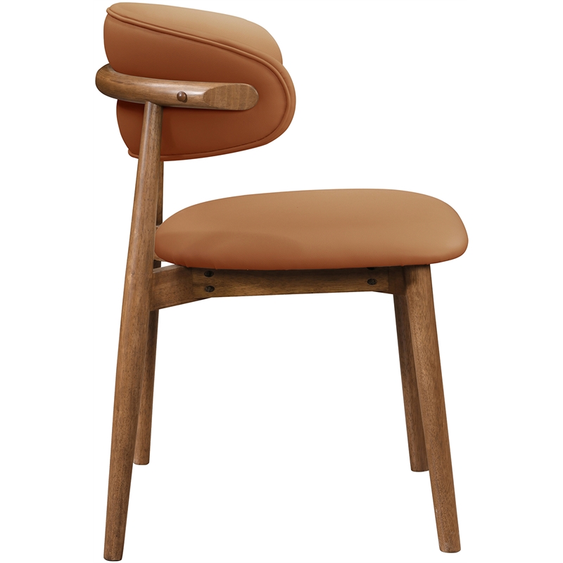 Meridian Furniture Leesa Cognac Vegan Leather Dining Chair (Set of 2)