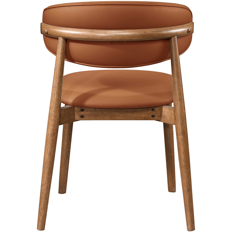 Meridian Furniture Leesa Cognac Vegan Leather Dining Chair (Set of 2)