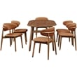 Meridian Furniture Leesa Cognac Vegan Leather Dining Chair (Set of 2)