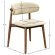 Meridian Furniture Leesa Cream Vegan Leather Upholstered Dining Chair (Set of 2)