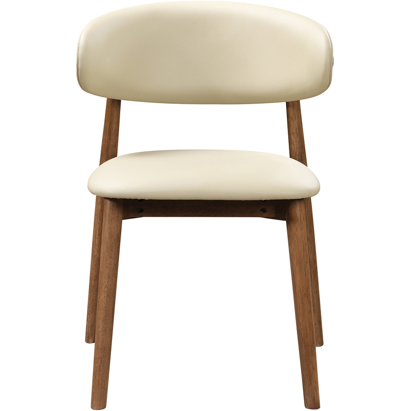 Meridian Furniture Leesa Cream Vegan Leather Upholstered Dining Chair (Set of 2)
