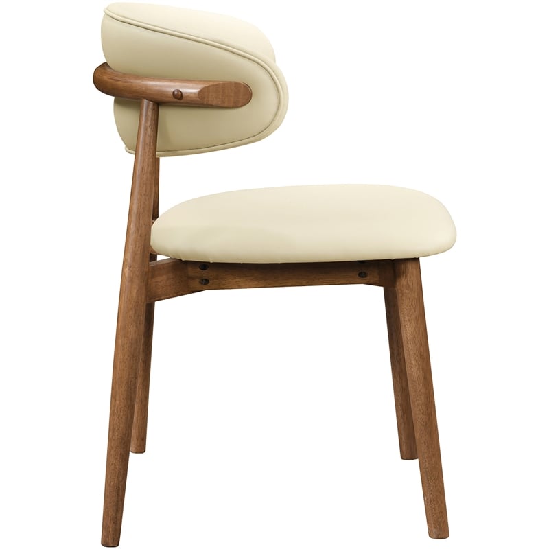 Meridian Furniture Leesa Cream Vegan Leather Upholstered Dining Chair (Set of 2)