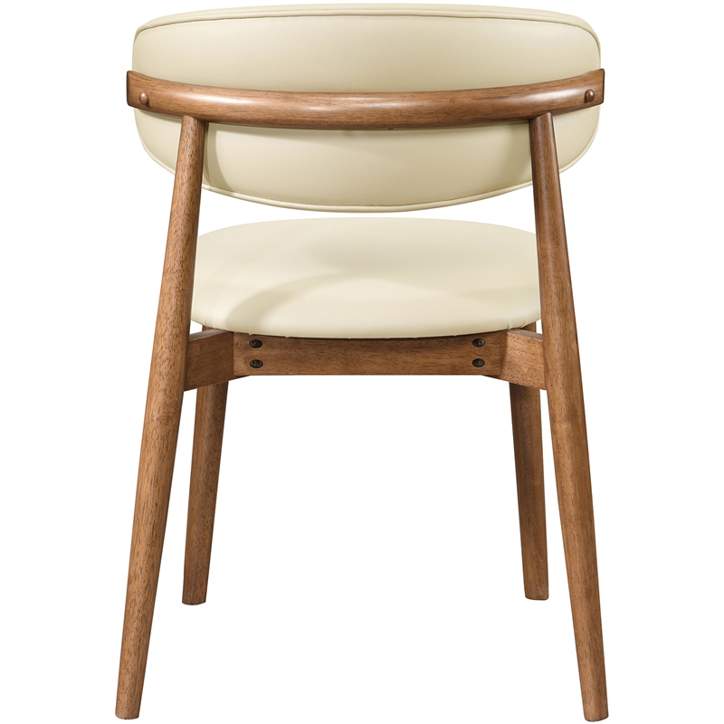 Meridian Furniture Leesa Cream Vegan Leather Upholstered Dining Chair (Set of 2)