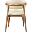 Meridian Furniture Leesa Cream Vegan Leather Upholstered Dining Chair (Set of 2)