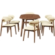 Meridian Furniture Leesa Cream Vegan Leather Upholstered Dining Chair (Set of 2)