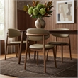 Meridian Furniture Leesa Khaki Vegan Leather Upholstered Dining Chair (Set of 2)