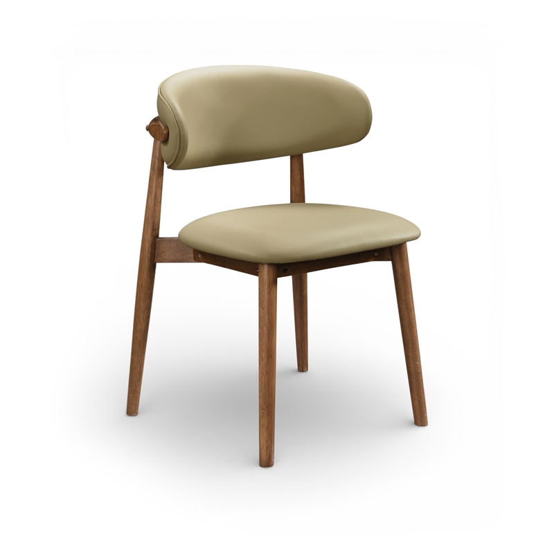 Meridian Furniture Leesa Khaki Vegan Leather Upholstered Dining Chair (Set of 2)