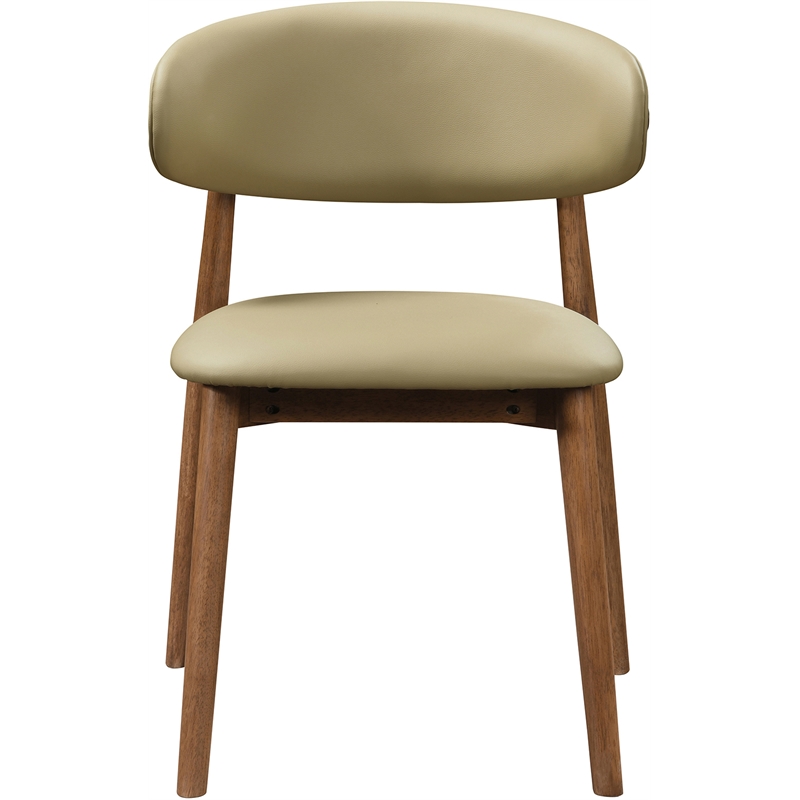 Meridian Furniture Leesa Khaki Vegan Leather Upholstered Dining Chair (Set of 2)