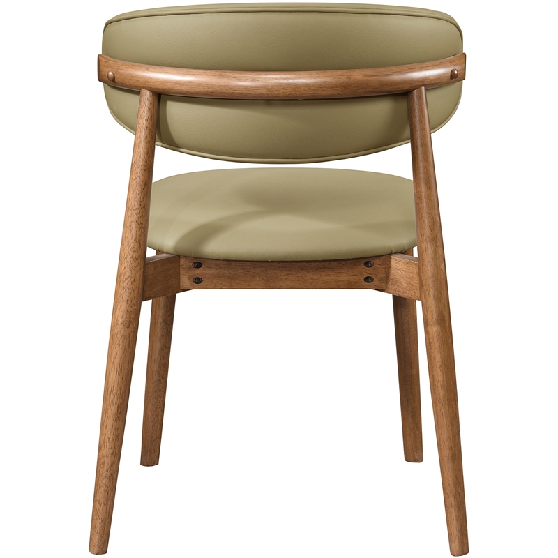 Meridian Furniture Leesa Khaki Vegan Leather Upholstered Dining Chair (Set of 2)