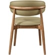 Meridian Furniture Leesa Khaki Vegan Leather Upholstered Dining Chair (Set of 2)