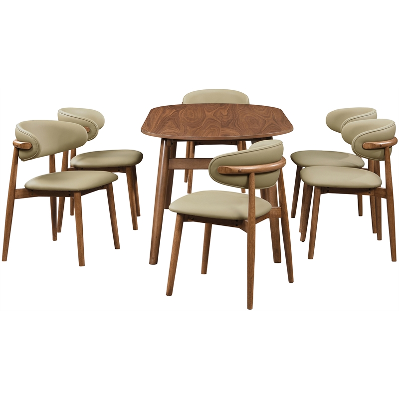 Meridian Furniture Leesa Khaki Vegan Leather Upholstered Dining Chair (Set of 2)