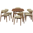 Meridian Furniture Leesa Khaki Vegan Leather Upholstered Dining Chair (Set of 2)
