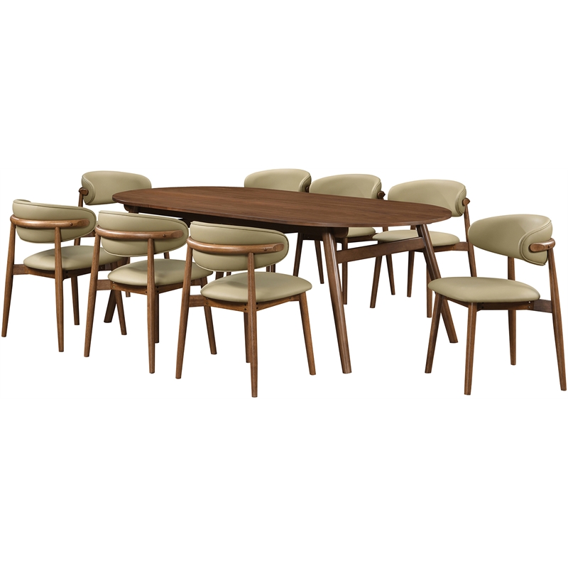 Meridian Furniture Leesa Khaki Vegan Leather Upholstered Dining Chair (Set of 2)