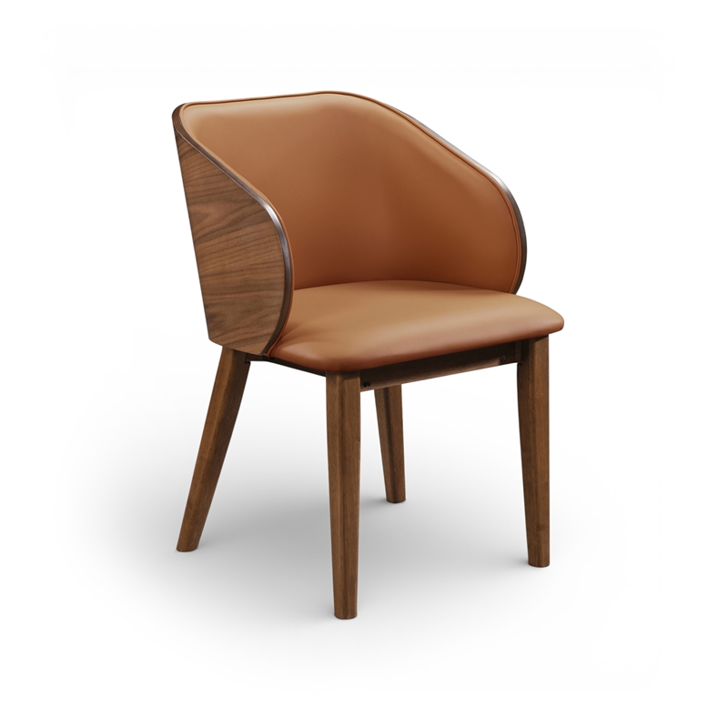 Meridian Furniture Glenwood Cognac Vegan Leather Dining Chair (Set of 2)