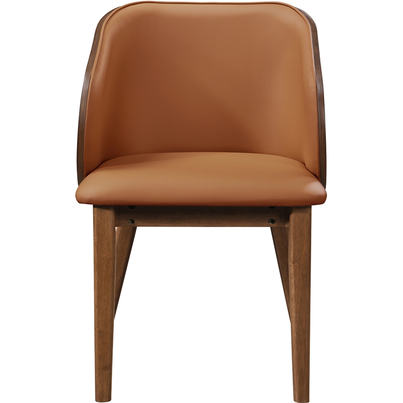 Meridian Furniture Glenwood Cognac Vegan Leather Dining Chair (Set of 2)