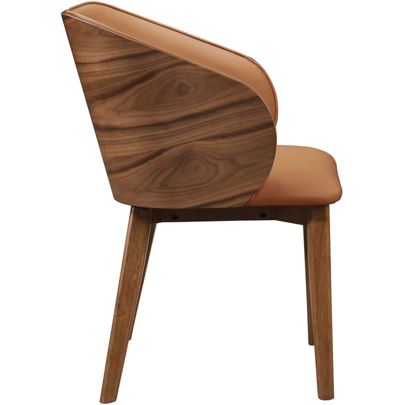 Meridian Furniture Glenwood Cognac Vegan Leather Dining Chair (Set of 2)