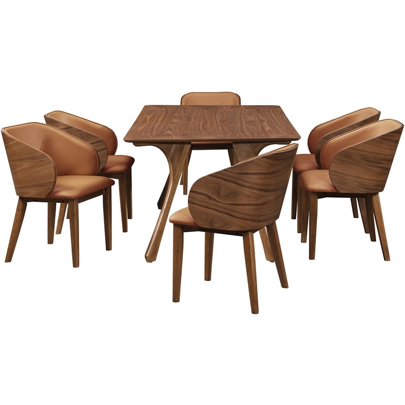 Meridian Furniture Glenwood Cognac Vegan Leather Dining Chair (Set of 2)