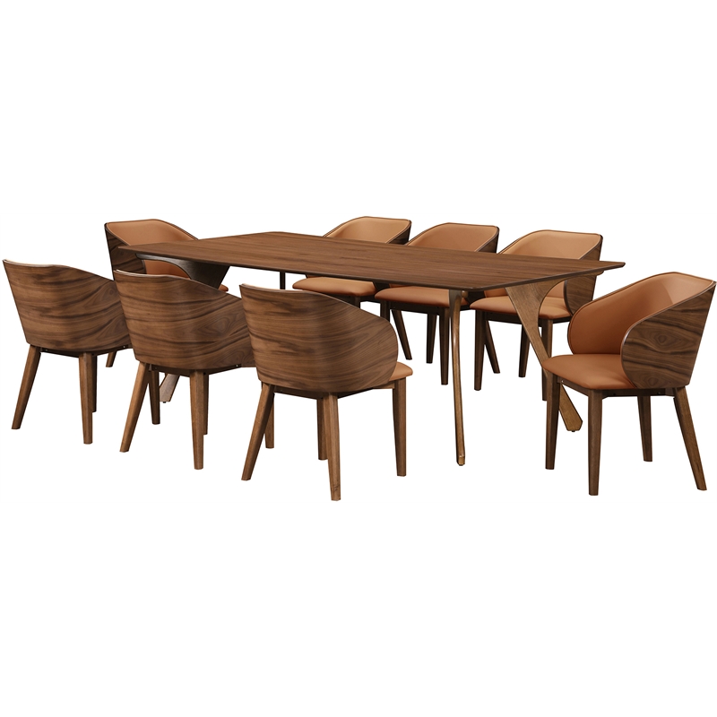 Meridian Furniture Glenwood Cognac Vegan Leather Dining Chair (Set of 2)