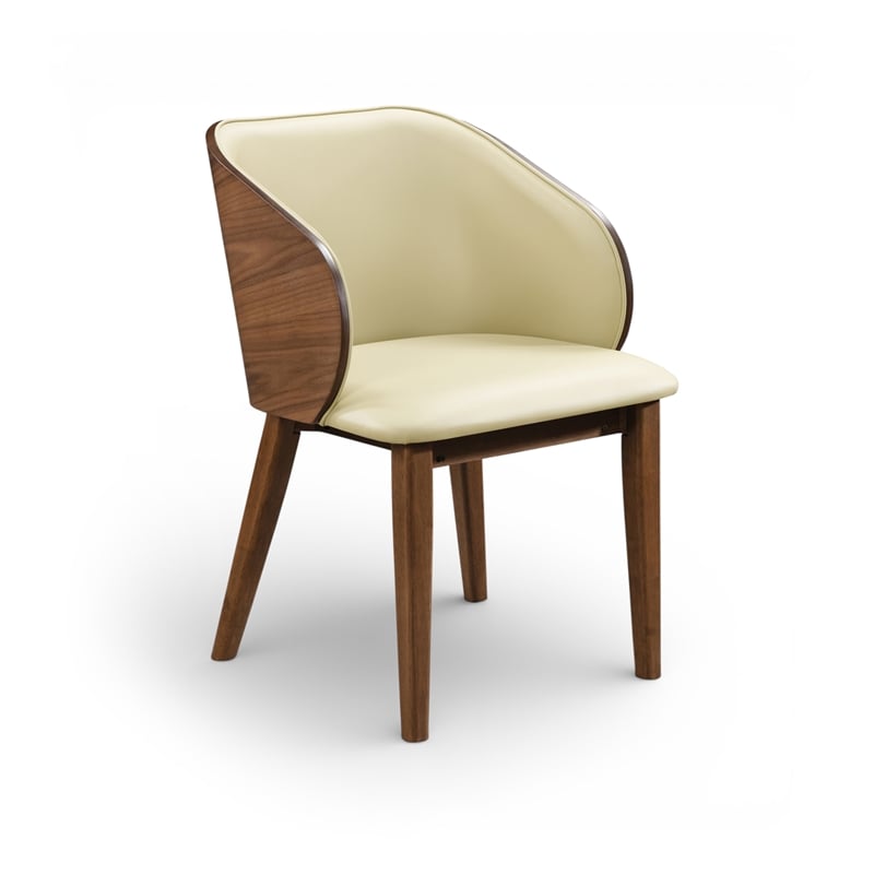 Meridian Furniture Glenwood Cream Vegan Leather Dining Chair (Set of 2)