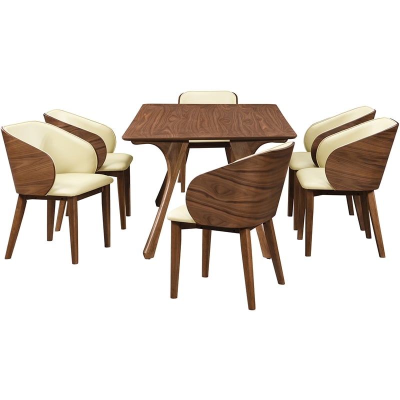 Meridian Furniture Glenwood Cream Vegan Leather Dining Chair (Set of 2)