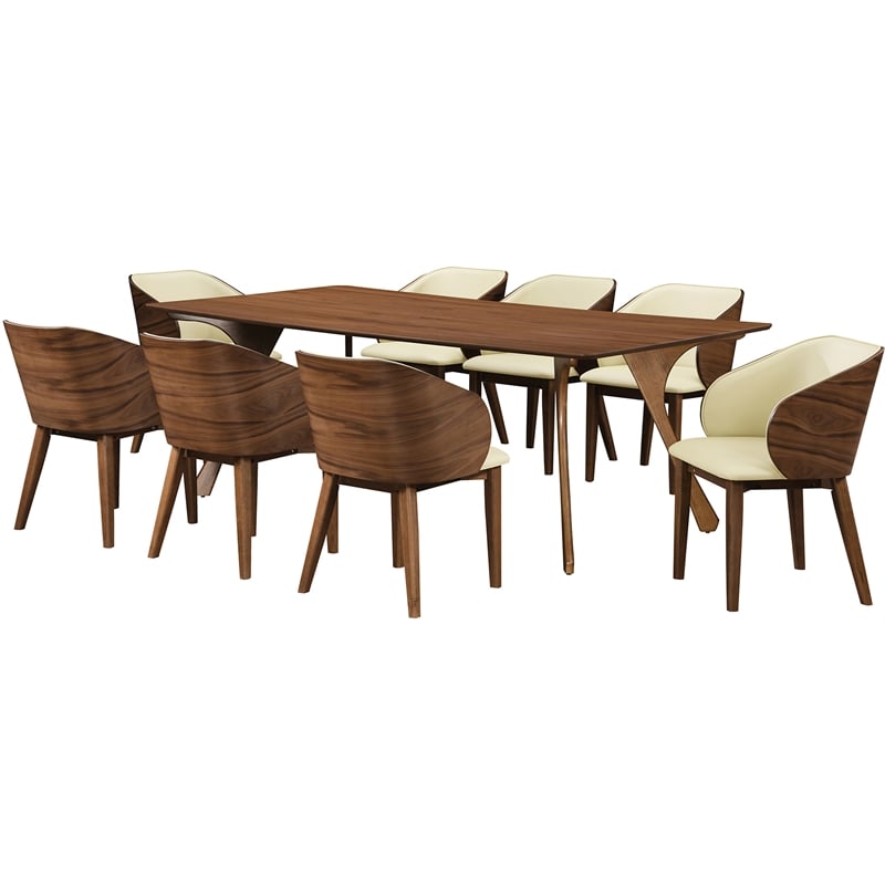 Meridian Furniture Glenwood Cream Vegan Leather Dining Chair (Set of 2)