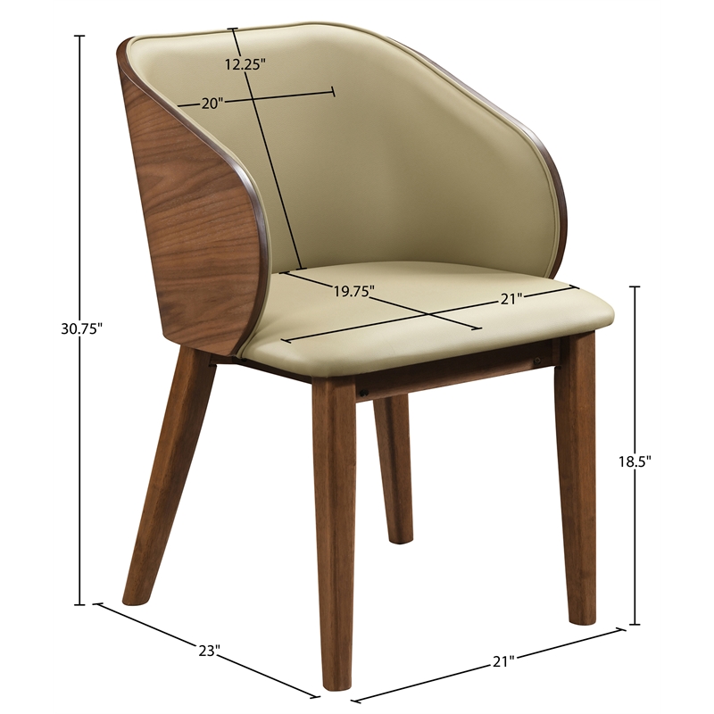 Meridian Furniture Glenwood Khaki Vegan Leather Dining Chair (Set of 2)