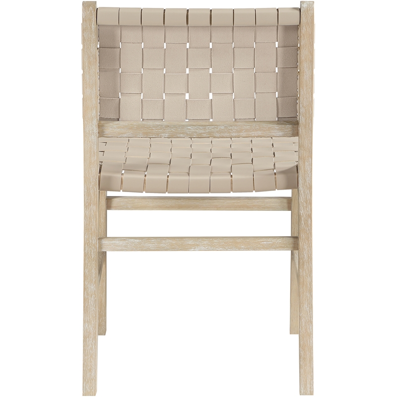 Meridian Furniture Entwine Beige Vegan Leather Upholstered Dining Chair