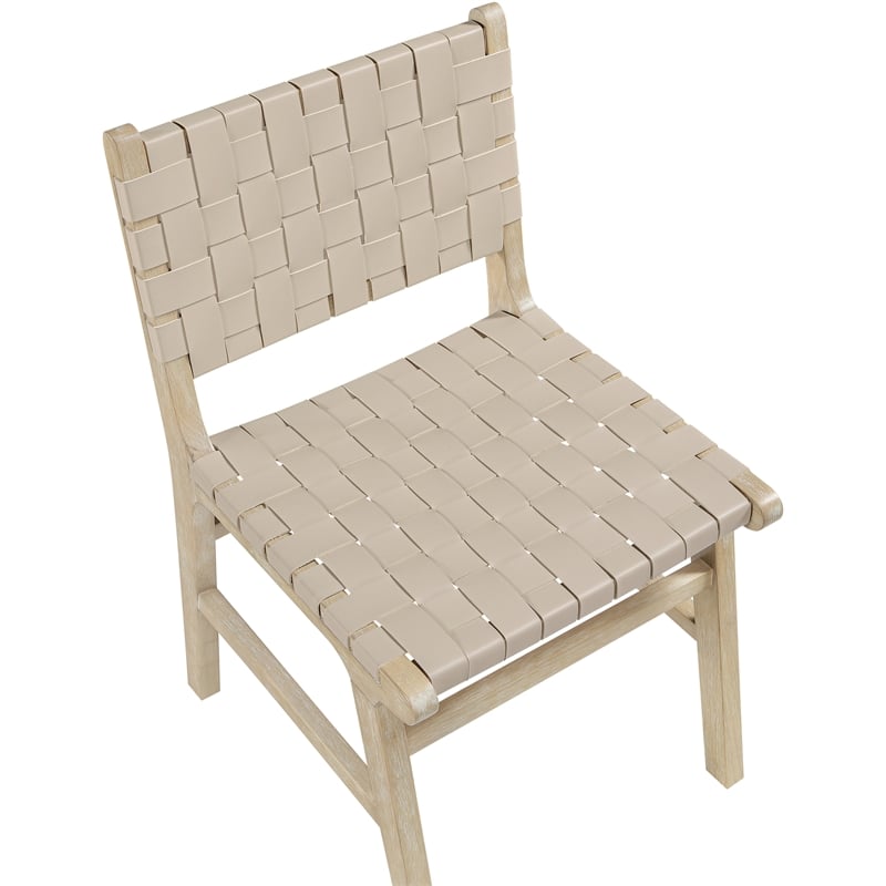 Meridian Furniture Entwine Beige Vegan Leather Upholstered Dining Chair