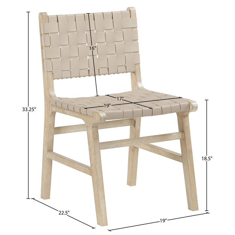Meridian Furniture Entwine Beige Vegan Leather Upholstered Dining Chair