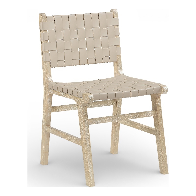 Meridian Furniture Entwine Beige Vegan Leather Upholstered Dining Chair