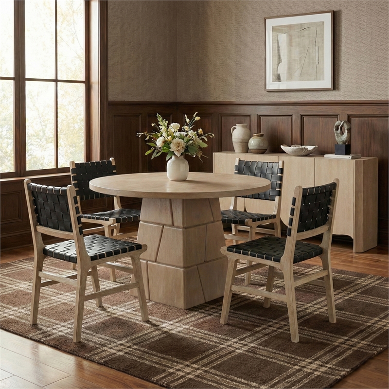 Meridian Furniture Entwine Black Vegan Leather Upholstered Dining Chair