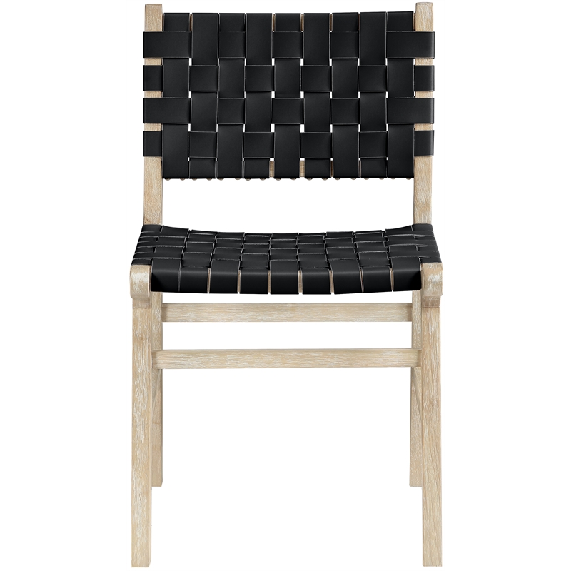 Meridian Furniture Entwine Black Vegan Leather Upholstered Dining Chair