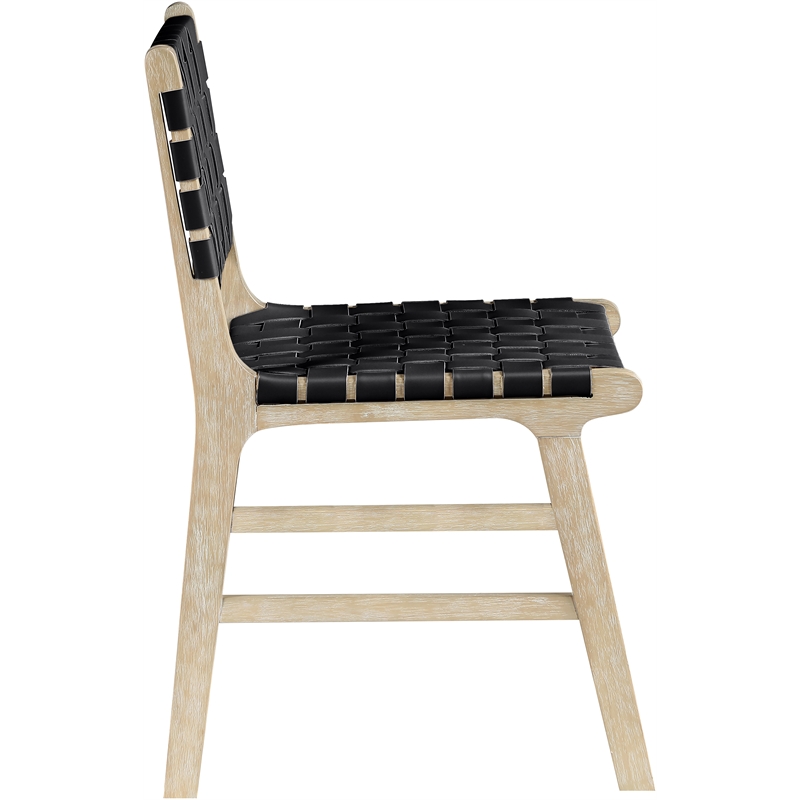 Meridian Furniture Entwine Black Vegan Leather Upholstered Dining Chair