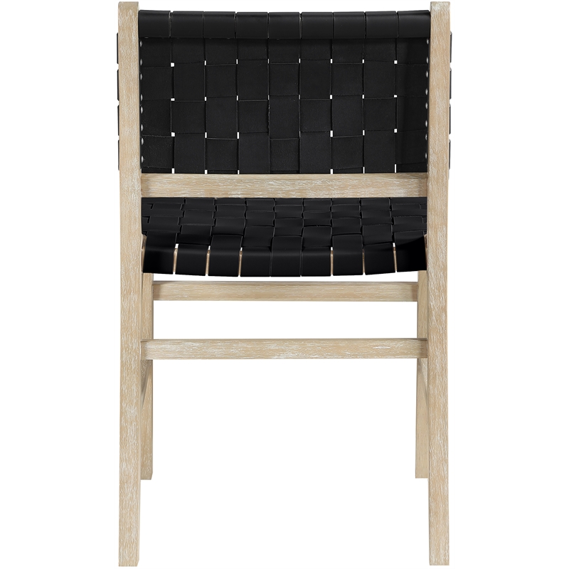 Meridian Furniture Entwine Black Vegan Leather Upholstered Dining Chair