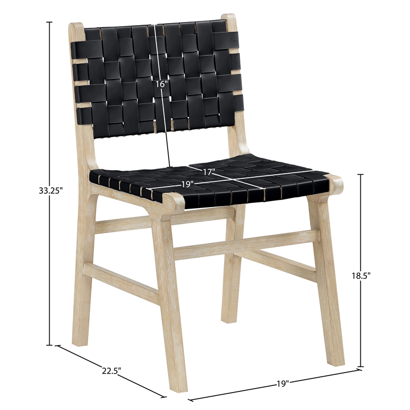 Meridian Furniture Entwine Black Vegan Leather Upholstered Dining Chair