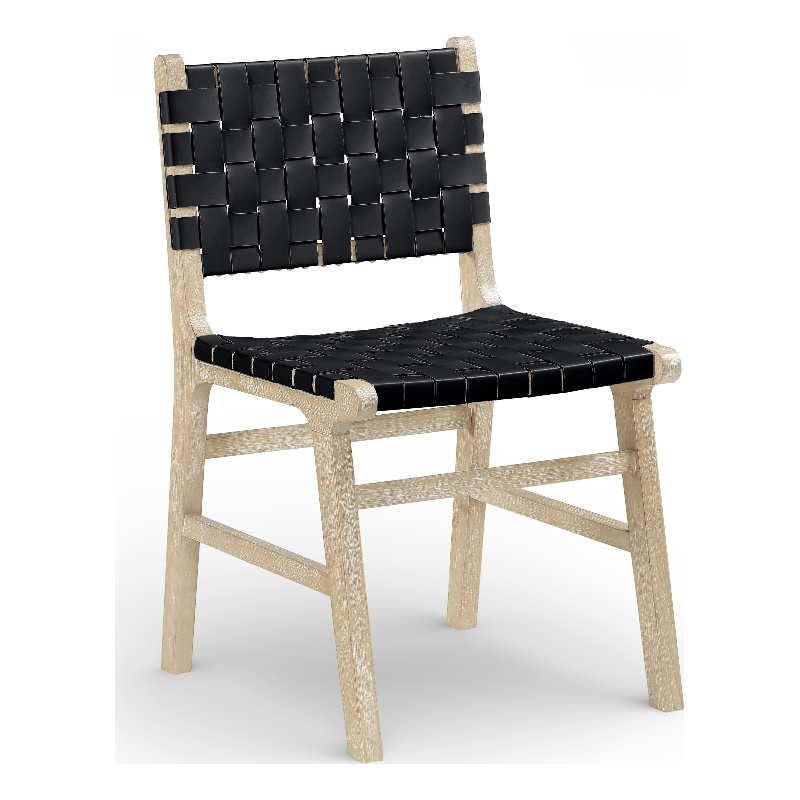 Meridian Furniture Entwine Black Vegan Leather Upholstered Dining Chair