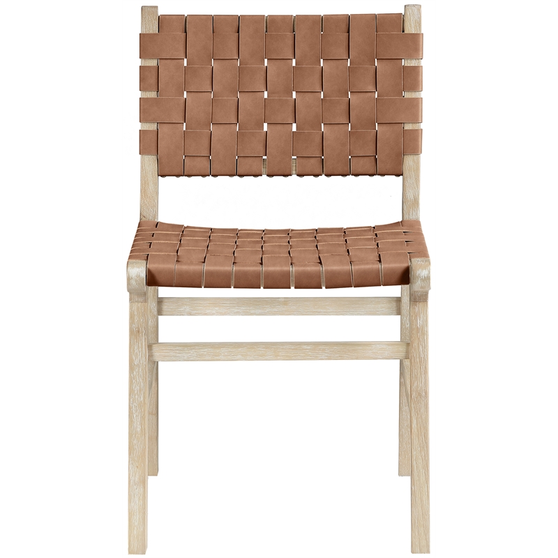 Meridian Furniture Entwine Brown Vegan Leather Upholstered Dining Chair