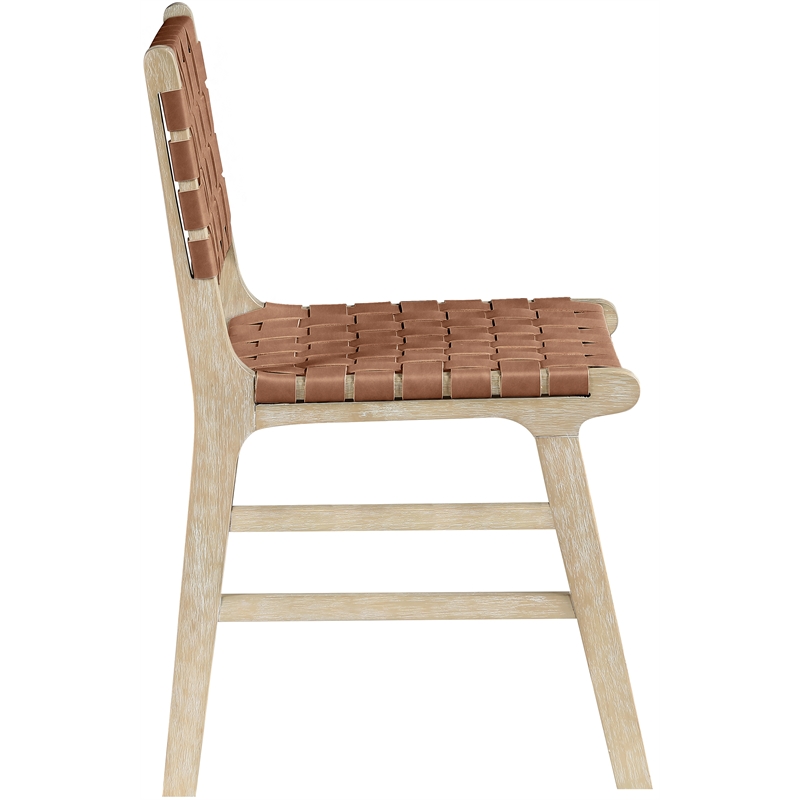 Meridian Furniture Entwine Brown Vegan Leather Upholstered Dining Chair