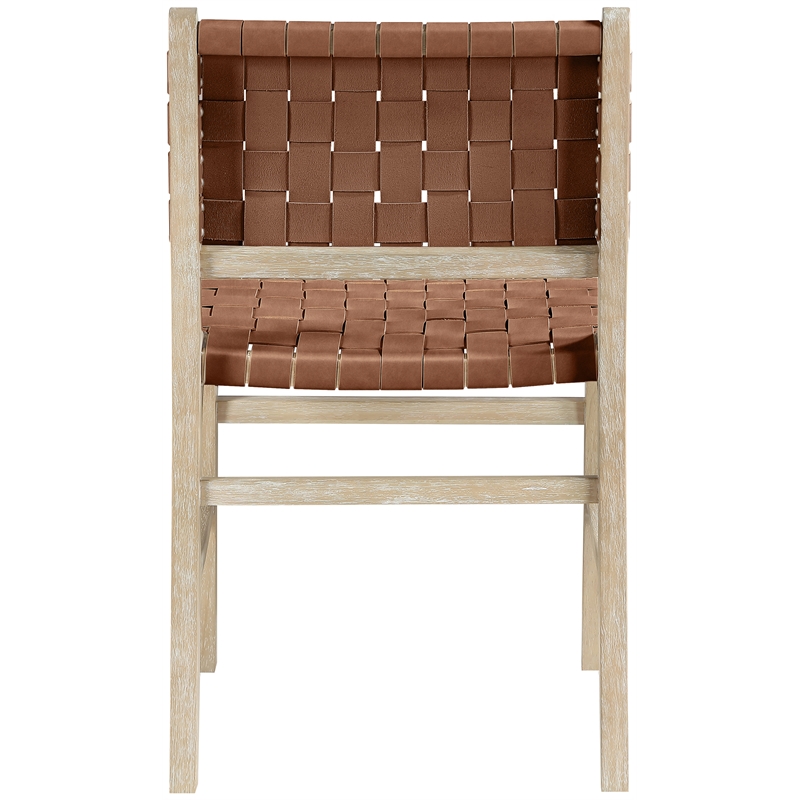 Meridian Furniture Entwine Brown Vegan Leather Upholstered Dining Chair