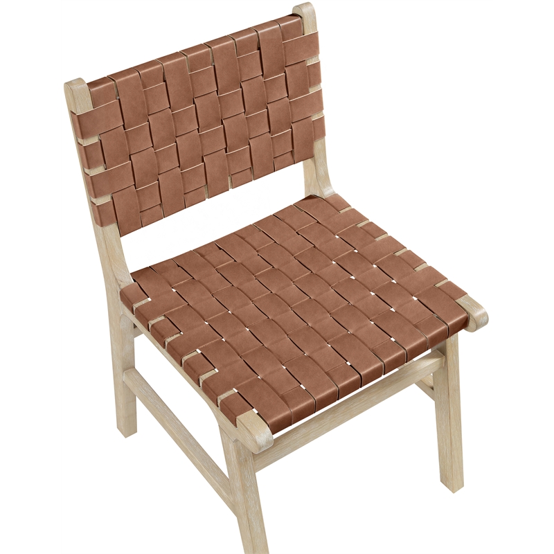 Meridian Furniture Entwine Brown Vegan Leather Upholstered Dining Chair