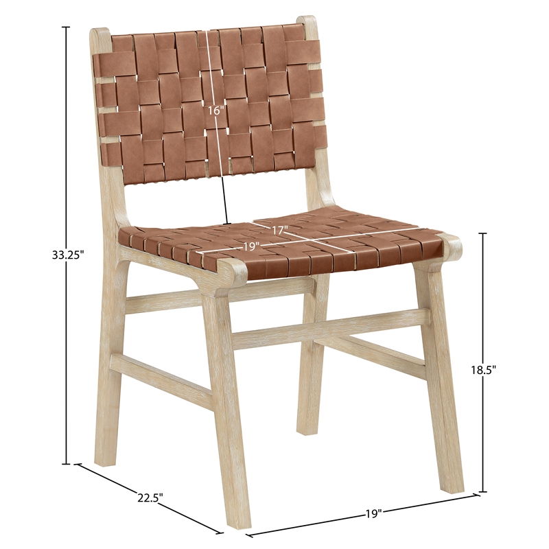 Meridian Furniture Entwine Brown Vegan Leather Upholstered Dining Chair