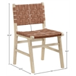 Meridian Furniture Entwine Brown Vegan Leather Upholstered Dining Chair